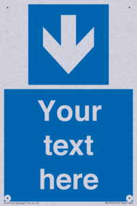 Custom Mandatory directional sign, blue arrow down